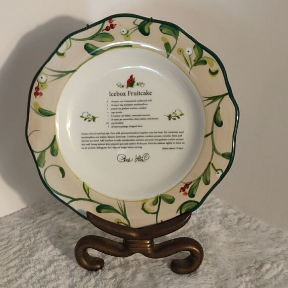 Paula Deen Home For The Holidays "Icebox Fruitcake" Recipe Plate - Picture 5 of 5